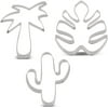 LILIAO Tropical Flamingo Cookie Cutter Set - 3 Piece - Palm Tree, Cactus and Tropical Monstera Leaf Biscuit Fondant Cutters - Stainless Steel