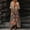 Coffee, variant on Elvqul Womens 3/4 Sleeve Dress V Neck Pullover Maxi Dress Coffee Summer Asymmetrical Floral Tank Dresses for Women