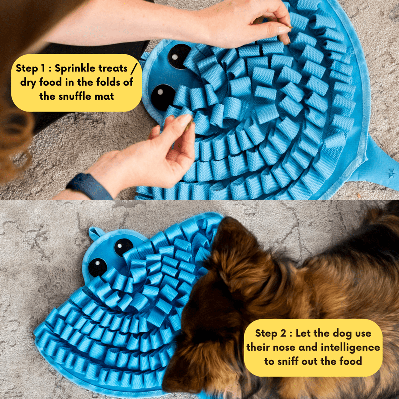 LUVMYFIDO Stingray Enrichment Foraging Snuffle Mat for Dogs, Dog Puzzle Toy, Slow Feeder