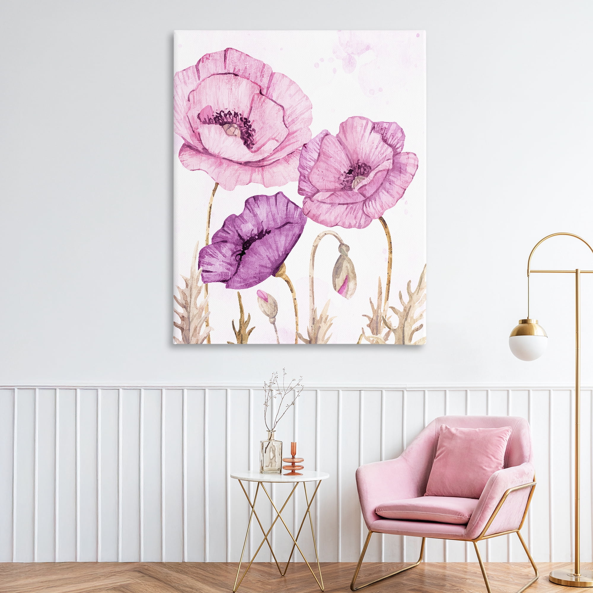 Stupell Industries Bright Purple Poppies Canvas Wall Art, design by Kim Allen
