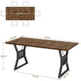 thumbnail image 2 of Garvee 70.8 Inch Dining Table 4-6 Person, Kitchen Table with Heavy Duty Metal Legs, Farmhouse Dining Room Table for Kitchen, Living Room, 2 of 9