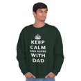 thumbnail image 4 of Keep Calm And Agree With Dad Crown Men's Crewneck Sweatshirt Brisco Brands 5X, 4 of 6