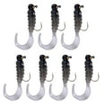 thumbnail image 2 of 7Pcs Grub Lures Fishing Jigs Head Hooks Kit- Soft Plastic Grub Tail Worm Lure Bait Crappie Jigs Buster Tubes Baits for Bass Trout Saltwater Freshwater Fishing, 2 of 4