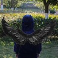 thumbnail image 2 of Angel Wings Cosplay Wings Halloween Costume Wings Black White Feather Wing With Adjustable Straps, 2 of 5
