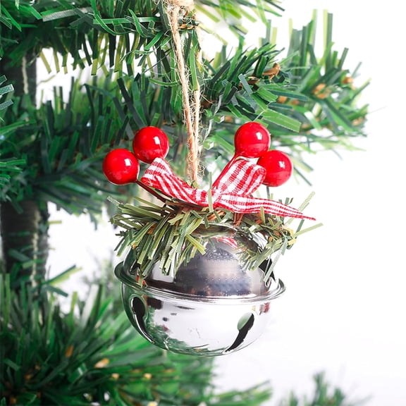 18 PCS Christmas Jingle Bells Ornaments in Red, White, Green - Christmas Tree Bells Pendant, Holiday Party Supplies for Tree, Wreath, Memorial Ornament