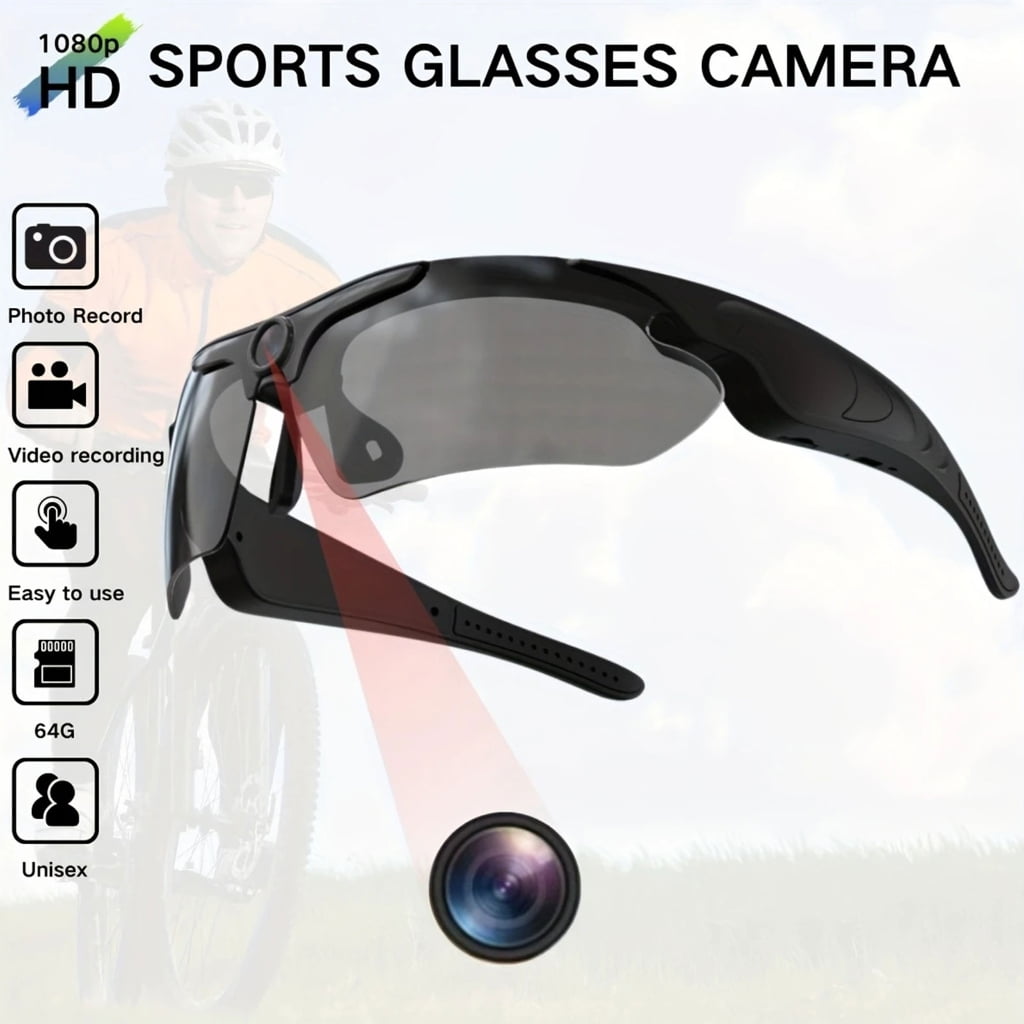 MOMOJIA Action Camera Glasses for Cycling Driving Fishing Full Resolution Video Registering