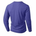 thumbnail image 5 of KHONTS Mens Casual Slim Fit Basic Henley Long Sleeve Fashion T-Shirt Navy M, 5 of 5