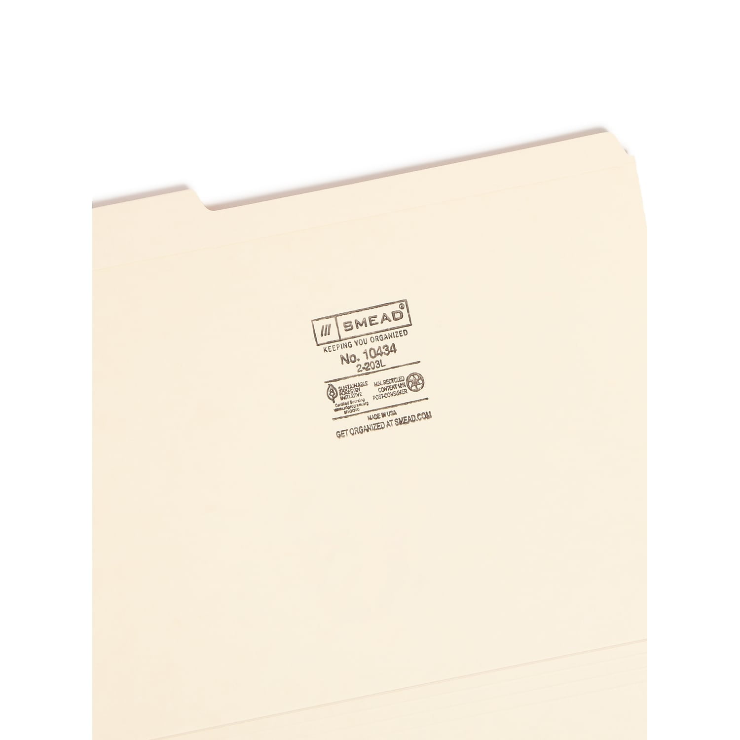 Smead Reinforced Tab File Folders 1/3-Cut Tab Letter Manila 100/Box 10434