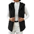 thumbnail image 2 of Kinrui Womens Sherpa Vest Textured Open Front Knit Flannel Vest Jackets Lightweight Outerwear with Pocket Black XXXL, 2 of 9