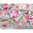 thumbnail image 2 of Soimoi Silk Fabric Flower & Leaves Watercolor Fabric Prints By Yard 42 Inch Wide, 2 of 3