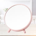 thumbnail image 2 of EeaseCA Nordic Desktop Storage Vanity Mirror Creative Round Desktop Jewelry Sundries Storage Box with Triangle Kickstand (Pink), 2 of 7