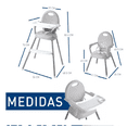 thumbnail image 5 of "Silla Periquera Para Bebe Alta Plegable Portatil 3 En 1 Color Gris ", 5 of 5