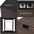 thumbnail image 5 of COSIEST 6-Piece Propane Fire Pit Outdoor Brown Wicker Patio Sofa Set w Wind Guard, Tank Table, for Garden, Backyard, 5 of 6