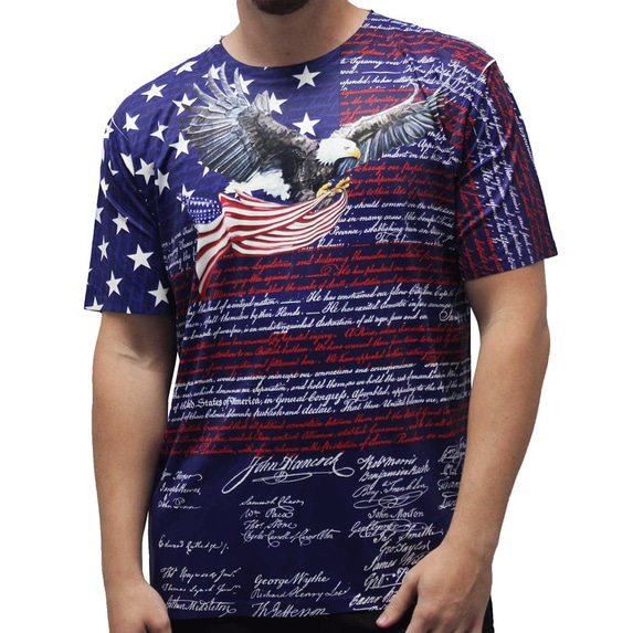 Men's Short Sleeve Sublimation American Deceleration T-Shirt- Navy