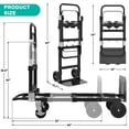 thumbnail image 4 of Yacona 3-in-1 Folding Hand Truck, Foldable Dolly Cart with Wheels Heavy Duty, Convertible Hand Cart for Moving with Retractable Handle, Black, 4 of 7
