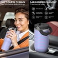 thumbnail image 5 of Modern 30oz Handheld Travel Tumbler with Handle – Double Wall Stainless Steel Insulated Cup, Flip Straw Lid, Leak-Proof & BPA-Free for Hot and Cold Drinks – Durable Coffee & Juice Mug White, 5 of 7