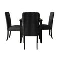 thumbnail image 5 of Home Design Guymon 5-Piece Dining Set with 1 Rectangular Table and 4 Slat-Back Cushioned Chairs, Black/Black, Modern Style, Space-Saving, 5 of 5