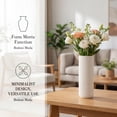 thumbnail image 3 of REGALWOVEN Modern Cylinder Ceramic Flower Vase, Matte Ribbed Decorative Bud Vase, Home Decor Centerpiece for Table, Shelf Frosted white 2.8"L x 2.8"W x 8.0"H, 3 of 6