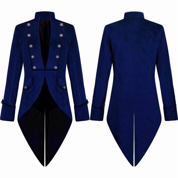 LEKWK Mens Tailcoat Gothic Steampunk Costume Vintage Victorian Jacket Medieval Vampire Classic Cosplay Festival Themed Party Halloween Costume