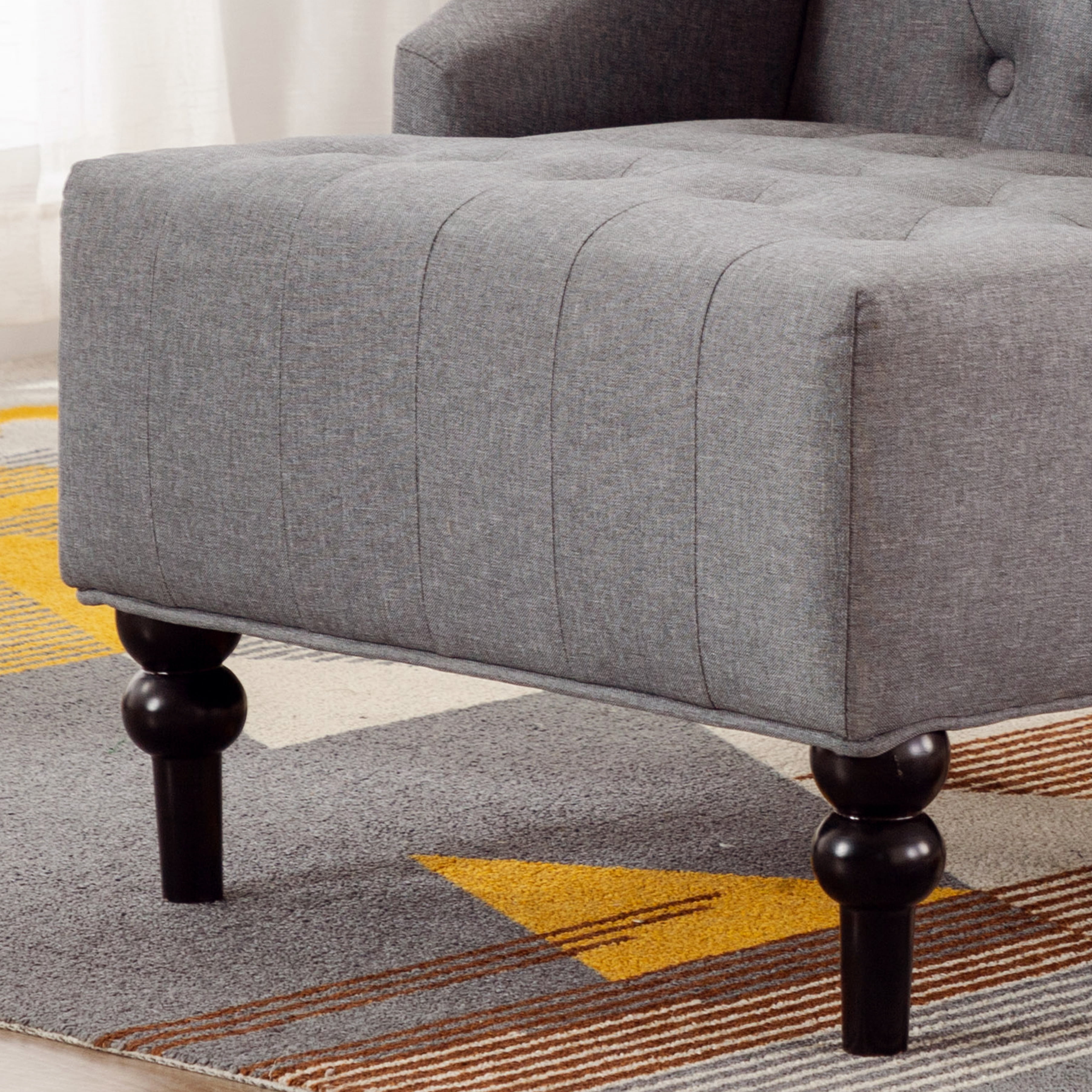 Ryan Diamond Button-Tufted Wingback Accent Chair