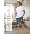 thumbnail image 4 of Xidunhg Men's 3-Pack Woven Pajama Shorts 100% Cotton Plaid Sleep Lounge Shorts with Button Fly S, 4 of 10