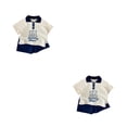 thumbnail image 1 of Guardurnaity Brothers Disfraces Estilo coreano Jersey Turn-down Collar Tops Pantalones cortos sólidos Lindos trajes de manga corta Vestidos Ropa Type5 NO5, 1 of 6