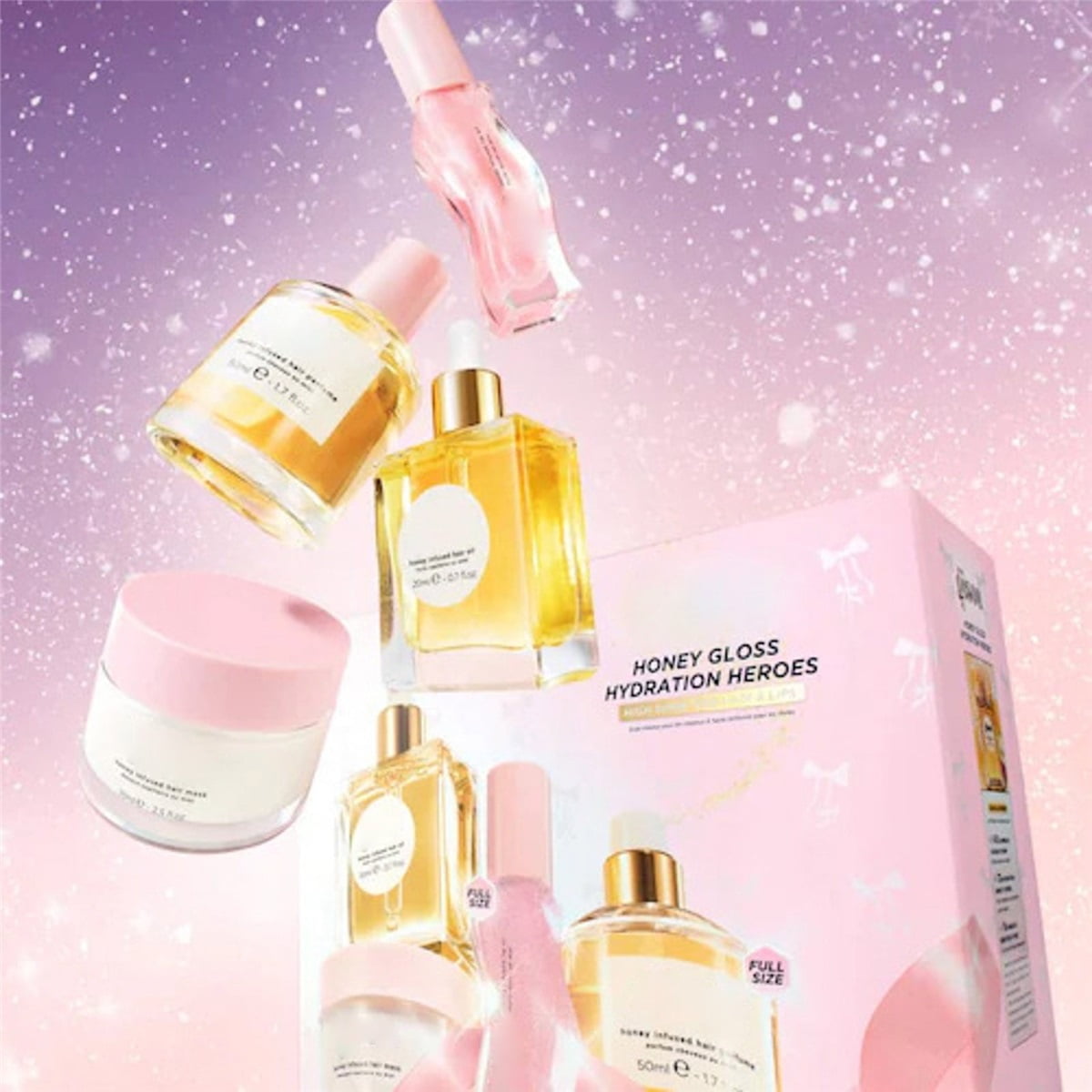 GISOU Honey Gloss Hydration Heroes セット Gisou Honey Value Set 4Packs, Gisou Hair Oil, Heat