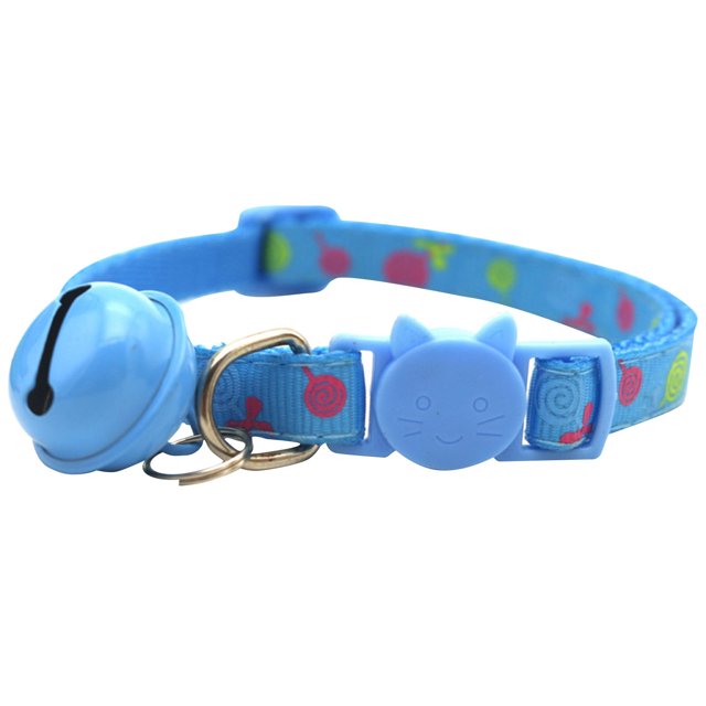 Nuevo Collar de Gato de Color de Mascota - Diseño de Piruleta - Collar de Campana Ajustable