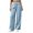 *Light Blue, variant on ClodeEU Women Elastic Drawstring High Waist Wide Leg Sweatpants,Casual Loose Pants with Pockets Army Green,Women's Plus L