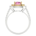 thumbnail image 4 of 1.615 ct Round Cut Simulated Pink Diamond with Simulated Diamond Halo Accents 18K White/Yellow Gold Womens Engagement Ring, 4 of 5