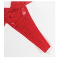 thumbnail image 6 of Elainilye Fashion Womens Bikini Underwear Cotton Lace Thong with Thin Metal Straps Comfortable and Breathable Low Waisted Briefs,Red, 6 of 6