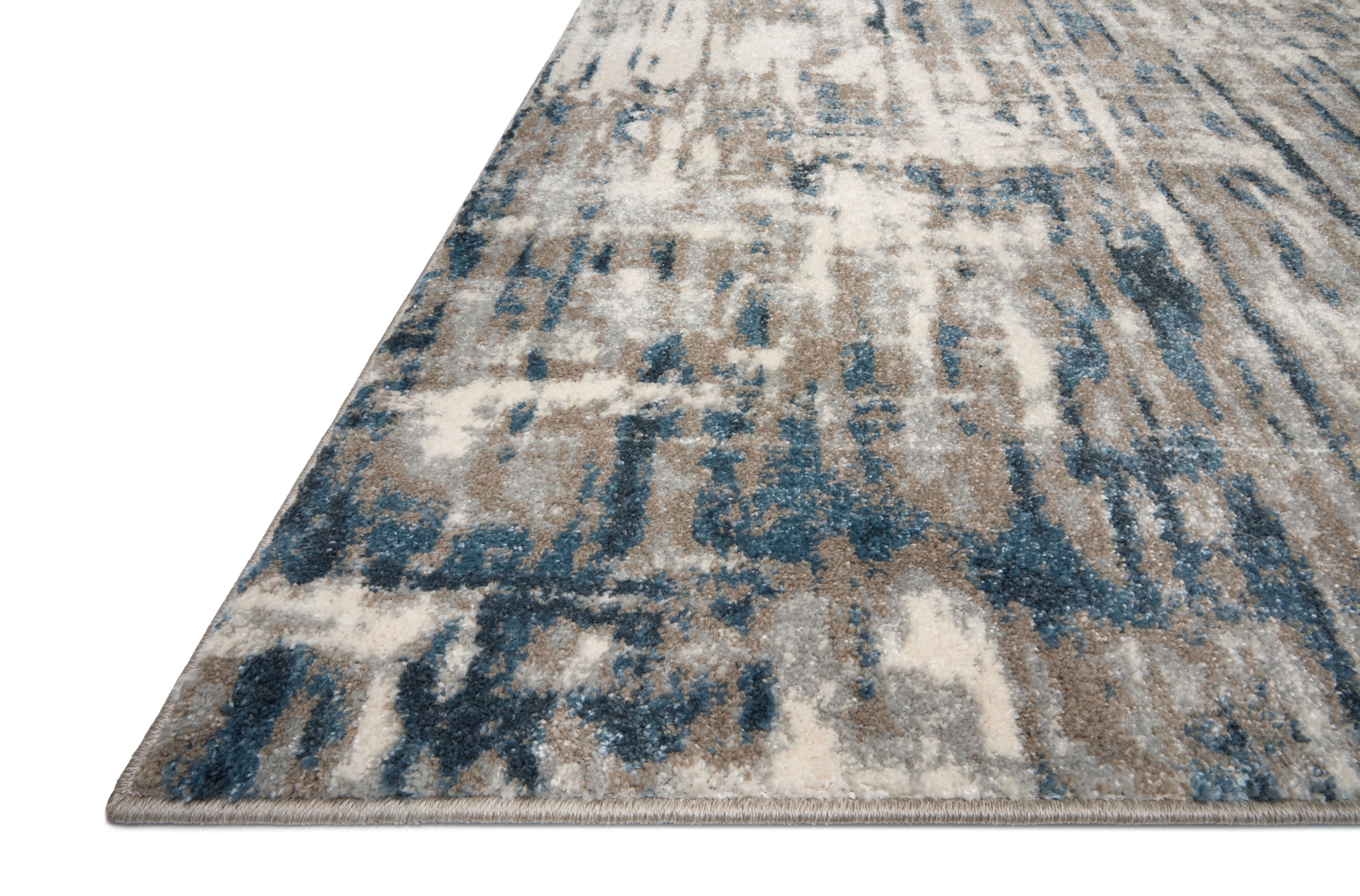 Loloi Spirit SPI-02 Abstract Stone / Blue Area Rug 9'-4" x 13'