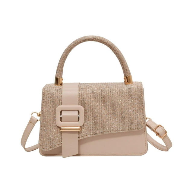 Bolso de mano elegante de PU para mujer, bolso de hombro tipo cartera para citas. Caqui