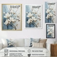 thumbnail image 4 of Designart "Painted Blue And Gold Magnolias I" Magnolias Floater Framed Canvas Wall Art, 4 of 5