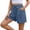 Blue, variant on YODETEY Women's High-Waisted Pleated Pocket Casual Shorts, Womens and Women's Blue,Size S-2XL