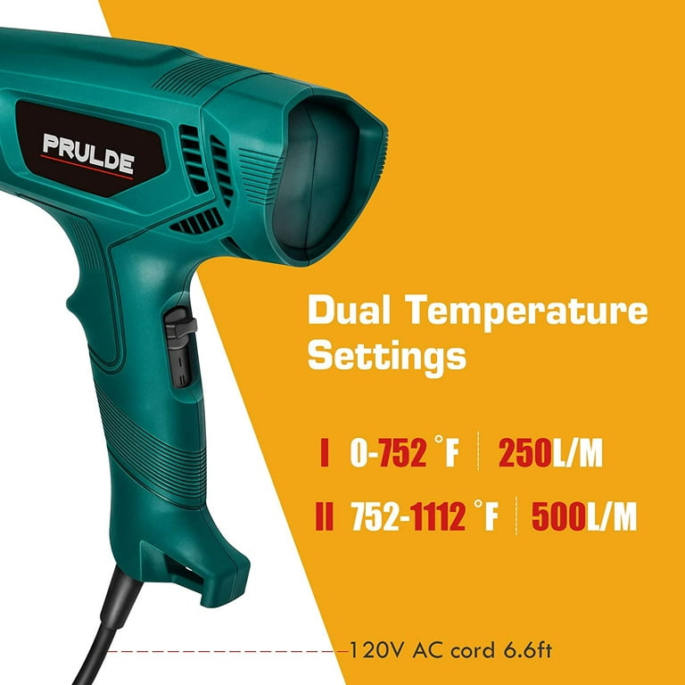 1800W Heat Gun, Visible Dual Temp Setting, for Crafts, Stripping Paint, and  Shrink Wrapping