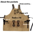 thumbnail image 3 of URBY Plus Size Apron 16oz Waxed Canvas Extra Wide for Wood Working, Workshop, 3 of 5
