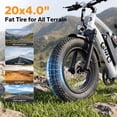 thumbnail image 5 of Qlife Racer Fat Tire 2.0 Electric Bike For Adults, Max 28MPH Mountain Ebike with 750W Motor, 20x4.0" Tire Step Over E-MTB, 48V 15.6Ah Removable Battery,White, 5 of 7