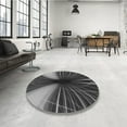 thumbnail image 3 of Ahgly Company Indoor Round Patterned Charcoal Black Area Rugs, 6' Round, 3 of 6