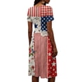 thumbnail image 5 of 250th Anniversary Usa Dresses for Women Independence Day Sun Dress Trendy V Neck Short Sleeve 4th Of July Outfit Midi Long Dresses, 5 of 5