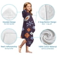 thumbnail image 7 of Darkpurple Daisy Flower Orange Petals Pattern Hooded Bath Towel，50"x30" for Ages 3 To 12 Kids, Quick Dry Lightweight Soft Microfiber Hood Beach Towel Cover Up for Kids, 7 of 7