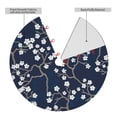 thumbnail image 2 of Lsque Cherry Blossoms on Navy Background Print Christmas Tree Skirt, Tree Skirt with Ties or Velcro, Perfect for Holiday Decorations, Halloween, and New Year-36", 2 of 7