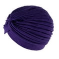 thumbnail image 1 of keepw Turban Plissé Torsadé pour Femmes Hijab Indien Bonnet Chimio Violet, 1 of 1