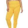 thumbnail image 4 of K-Cliffs Women's Feminine Fashion Full Length Seamless Fleece Leggings, Plus Size/One Size (Usually fits sizes 12-16), Mustard, 4 of 6