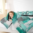 thumbnail image 4 of Homewish Green Abstract Plaid 7-Piece Twin Bedding,Classic Aesthetic Bedding Comforter Set,Black Reversible, 4 of 8
