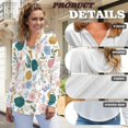 thumbnail image 6 of DISNIMO Floral Printed Hoodies for Women V Neck Sweatshirts Long Sleeve Pullover Tops Waffle Shirts for Fall Winter, S, 6 of 7