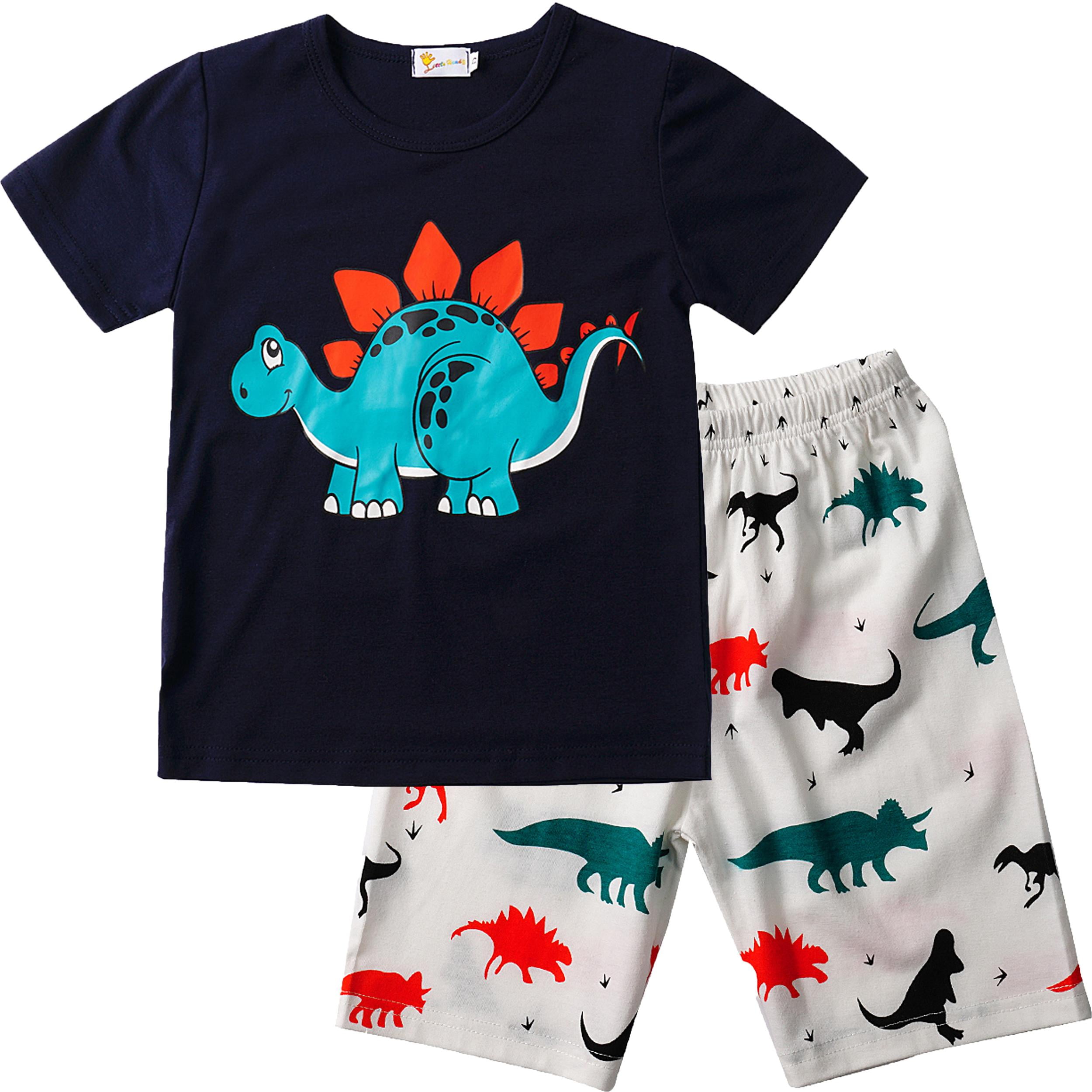 Little Hand Toddler Boys Pajamas 100% Cotton Kids Summer Short Sets ...