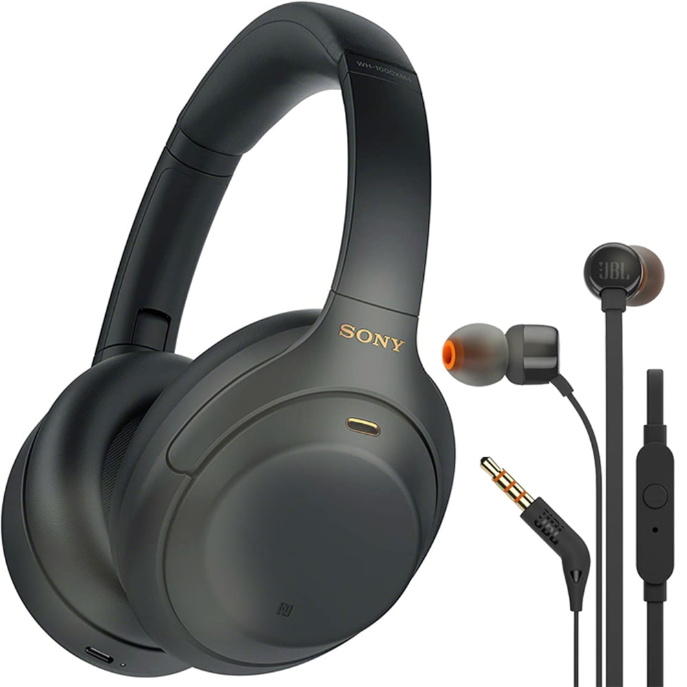 Doven ensidigt høj Sony WH-1000XM4 Wireless over-the-Ear Headphones with Google Assistant and  Alexa and JBL T110 in Ear Headphones - Walmart.com