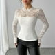 thumbnail image 1 of Heisall Womens Tops Long Sleeve Pullover Lace Back Zipper Slimming Versatile Base Layer Shirt for Autumn Winter Layering Round Neck Casual Blouse, 1 of 7