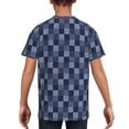 thumbnail image 5 of Wukai Blue Gingham Buffalo Check Youth Unisex Short Sleeve T-Shirt for Boys, Girls, Teens, and Kids-X-Small, 5 of 7